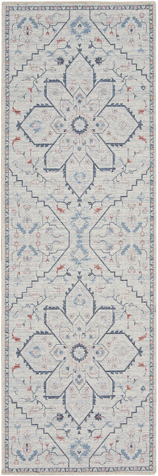 Nourison Machine Washable Series 1 SR110 Ivory Blue Area Rug by Nicole Curtis Main Image
