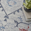 Nourison Machine Washable Series 1 SR110 Ivory Blue Area Rug by Nicole Curtis Corner Image