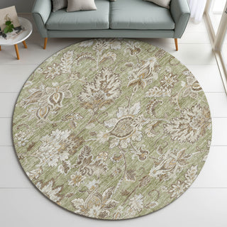 Dalyn Silk Road SR2 Aloe Area Rug Round Lifestyle Image Feature