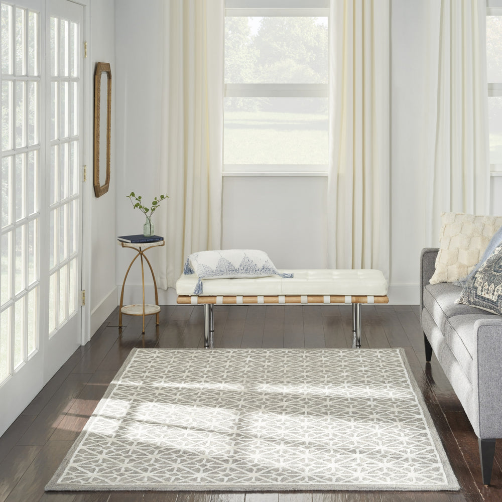 Nourison Series 2 SR201 Grey Area Rug Room Image Feature