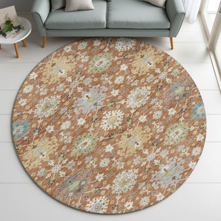 Dalyn Silk Road SR3 Cayenne Area Rug Round Lifestyle Image Feature