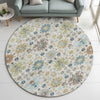 Dalyn Silk Road SR3 Ivory Area Rug Round Lifestyle Image Feature