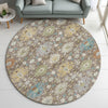 Dalyn Silk Road SR3 Mocha Area Rug Round Lifestyle Image Feature