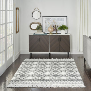 Nourison Machine Washable Series 3 SR301 Grey/Ivory Area Rug by Nicole Curtis Room Image Feature