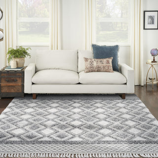 Nourison Machine Washable Series 3 SR301 Grey/Ivory Area Rug by Nicole Curtis Room Image Feature