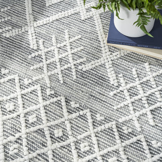 Nourison Machine Washable Series 3 SR302 Grey/Ivory Area Rug by Nicole Curtis Corner Image