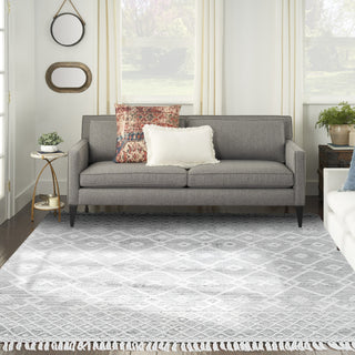 Nourison Machine Washable Series 3 SR302 Grey/Ivory Area Rug by Nicole Curtis Room Image Feature