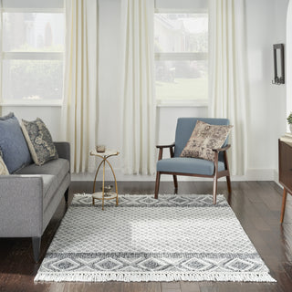 Nourison Machine Washable Series 3 SR303 Grey/Ivory Area Rug by Nicole Curtis Room Image Feature