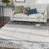 Nourison Machine Washable Series 3 SR303 Grey/Ivory Area Rug by Nicole Curtis Corner Image