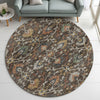Dalyn Silk Road SR4 Chocolate Area Rug Round Lifestyle Image Feature