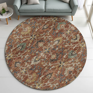 Dalyn Silk Road SR4 Paprika Area Rug Round Lifestyle Image Feature