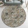 Dalyn Silk Road SR4 Pewter Area Rug Round Lifestyle Image Feature
