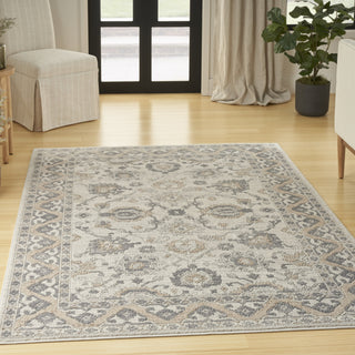 Nourison Series 4 SR401 Cream Grey Area Rug by Nicole Curtis Corner Image