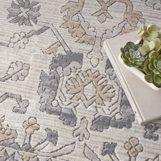 Nourison Series 4 SR401 Cream Grey Area Rug by Nicole Curtis Corner Image