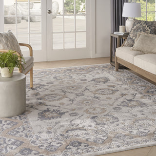 Nourison Series 4 SR401 Cream Grey Area Rug by Nicole Curtis Corner Image