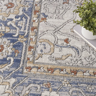 Nourison Series 4 SR402 Cream Blue Area Rug Corner Image