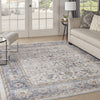 Nourison Series 4 SR402 Cream Blue Area Rug Corner Image