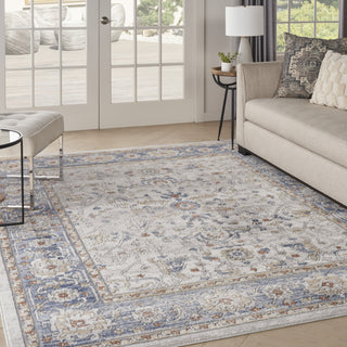 Nourison Series 4 SR402 Cream Blue Area Rug Corner Image