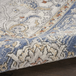 Nourison Series 4 SR402 Cream Blue Area Rug Corner Image