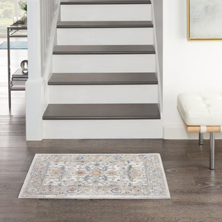 Nourison Series 4 SR402 Cream Blue Area Rug Corner Image