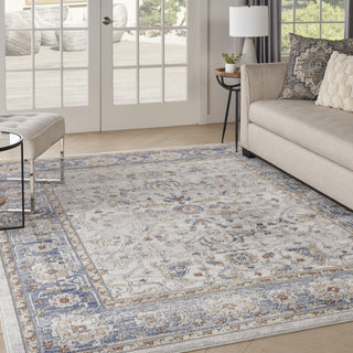 Nourison Series 4 SR402 Cream Blue Area Rug Corner Image