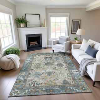 Dalyn Silk Road SR5 Aqua Area Rug Lifestyle Image Feature