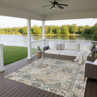 Dalyn Silk Road SR5 Putty Area Rug Outdoor Lifestyle Image Feature