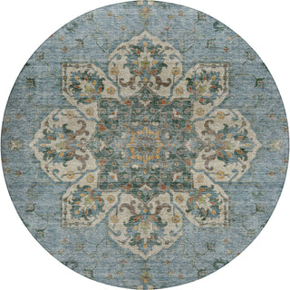Dalyn Silk Road SR6 Aqua Area Rug Round Main Image