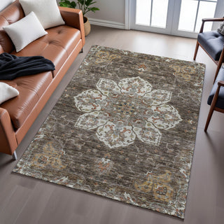 Dalyn Silk Road SR6 Chocolate Area Rug Lifestyle Image Feature