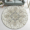 Dalyn Silk Road SR6 Ivory Area Rug Round Lifestyle Image Feature