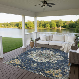 Dalyn Silk Road SR6 Navy Area Rug Outdoor Lifestyle Image Feature