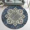 Dalyn Silk Road SR6 Navy Area Rug Round Lifestyle Image Feature