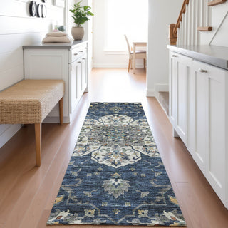 Dalyn Silk Road SR6 Navy Area Rug Runner Lifestyle Image Feature