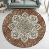 Dalyn Silk Road SR6 Paprika Area Rug Round Lifestyle Image Feature