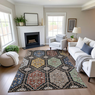 Dalyn Silk Road SR7 Black Area Rug Lifestyle Image Feature