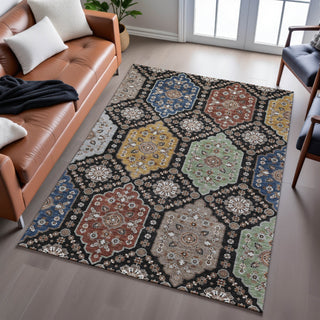 Dalyn Silk Road SR7 Black Area Rug Lifestyle Image Feature