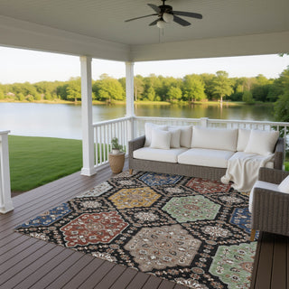 Dalyn Silk Road SR7 Black Area Rug Outdoor Lifestyle Image Feature
