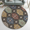 Dalyn Silk Road SR7 Black Area Rug Round Lifestyle Image Feature