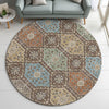 Dalyn Silk Road SR7 Chocolate Area Rug Round Lifestyle Image Feature