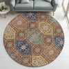 Dalyn Silk Road SR7 Paprika Area Rug Round Lifestyle Image Feature