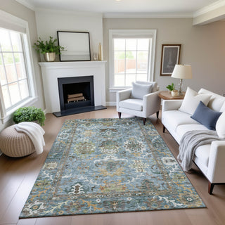 Dalyn Silk Road SR8 Aqua Area Rug Lifestyle Image Feature