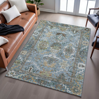 Dalyn Silk Road SR8 Aqua Area Rug Lifestyle Image Feature
