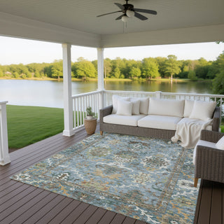Dalyn Silk Road SR8 Aqua Area Rug Outdoor Lifestyle Image Feature