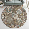 Dalyn Silk Road SR8 Chocolate Area Rug Round Lifestyle Image Feature