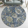 Dalyn Silk Road SR8 Navy Area Rug Round Lifestyle Image Feature