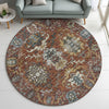 Dalyn Silk Road SR8 Paprika Area Rug Round Lifestyle Image Feature