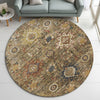 Dalyn Silk Road SR9 Clove Area Rug Round Lifestyle Image Feature