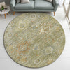 Dalyn Silk Road SR9 Sage Area Rug Round Lifestyle Image Feature