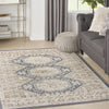 Nourison Serenity Home SRH01 Ivory Blue Area Rug Corner Image