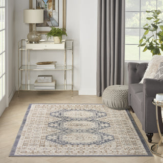Nourison Serenity Home SRH01 Ivory Blue Area Rug Room Image Feature